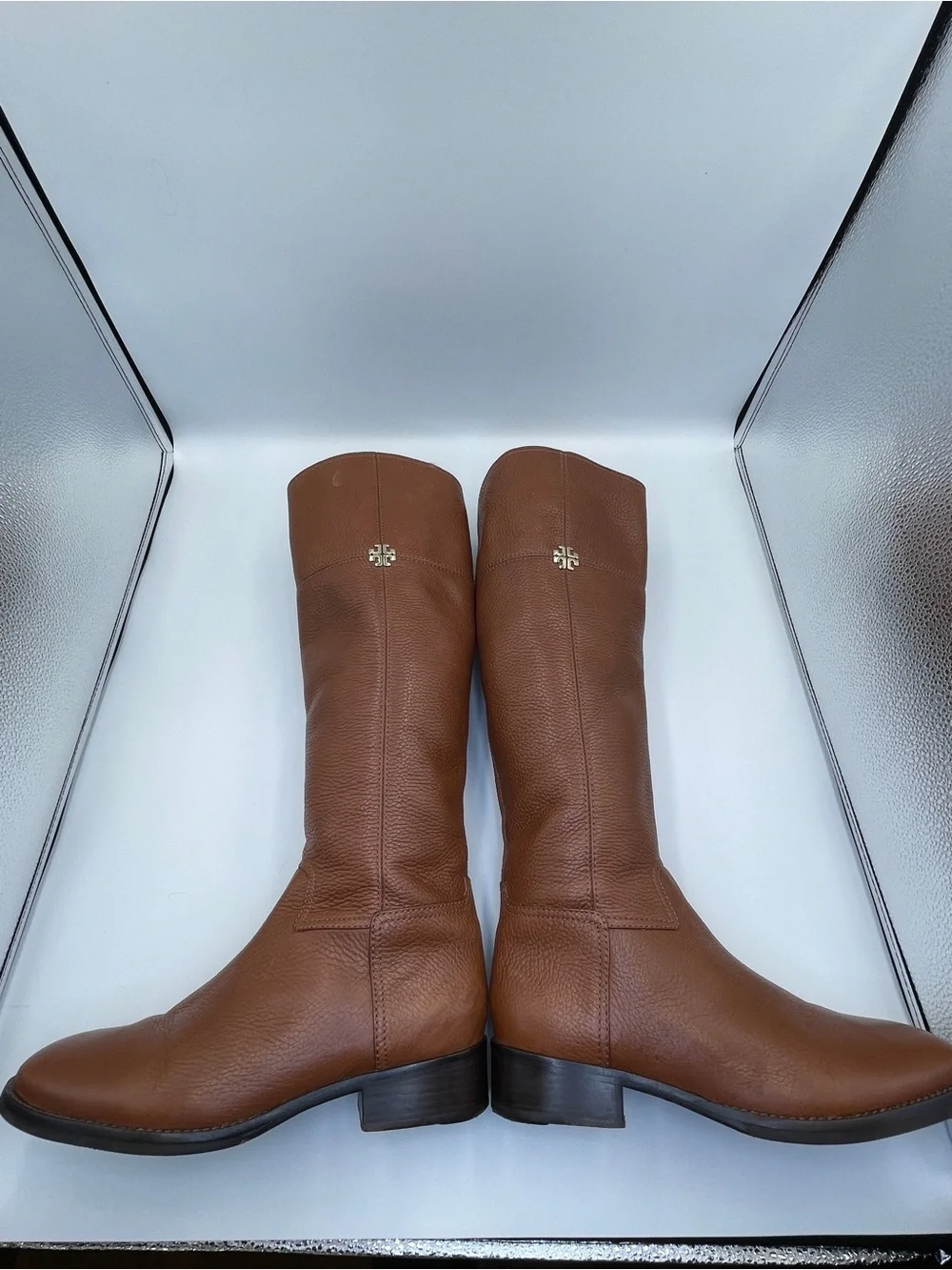 Brown Tory Burch riding boots